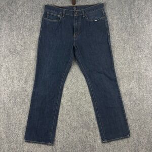 J Crew The Bleecker Jeans Mens 34x30 Dark Wash Denim Straight Leg Casual